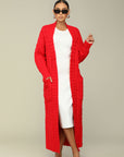 EASY TO LOVE  KNIT MAXI CARDIGAN - RED [PRE-ORDER 3/15] - Kosmios