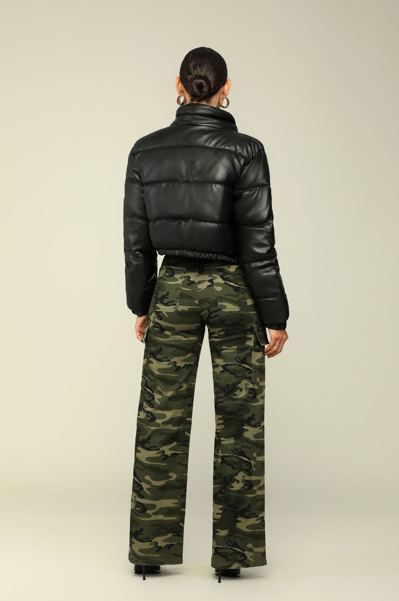 Black camo cheap puffer jacket