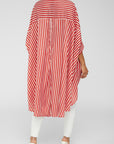 I LOVE WHEN THEY FLARE  STRIPED HI LOW TOP - RED/WHITE - Kosmios